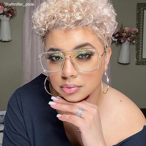 Image of VOOGLAM Blue Light Glasses for Women Men Computer Phone Street Anti Eyestrain Dry Eyes Aviator Alvira Trend