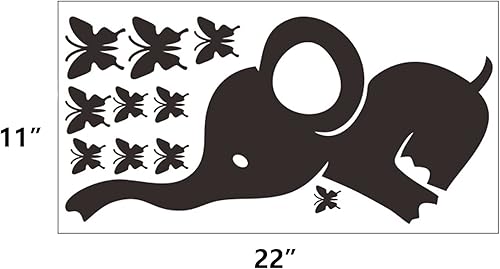 Miniatura 7 de Calcomanía de pared de elefante, mariposa negra, para el hogar, sala de estar, bebé, guardería, dormitorio, decoración de aula