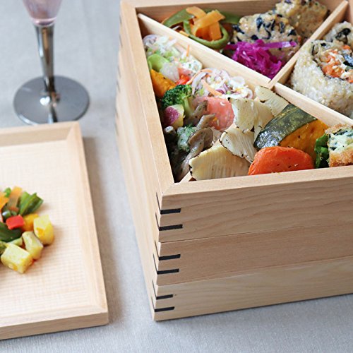 Amazon｜若兆 木製 3段重箱 ウルトラミックス 三段 お重箱（耐久性