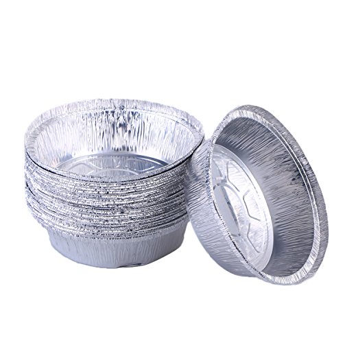 BESTONZON Disposable Aluminum Foil TartPie PansPerfect for Homemade Pies Tart Quiche - 6 Inch 30pcs