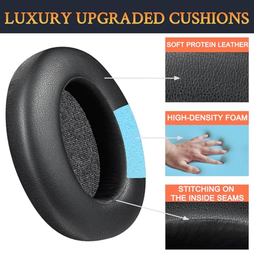 SOULWIT Ersatz Ohrpolster für Sony WH-XB910 XB910N Extra Bass Noise Cancelling Kopfhörer, für Sony WHXB910N Wireless Bluetooth Headset, Ersatzpolster mit weicherem Protein-Leder