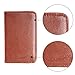 Wisdompro Business Card Holder, 2-Sided PU Leather Folio Pocket Slim Name Card Wallet Case with Magnetic Shut for Men and Women - Brown