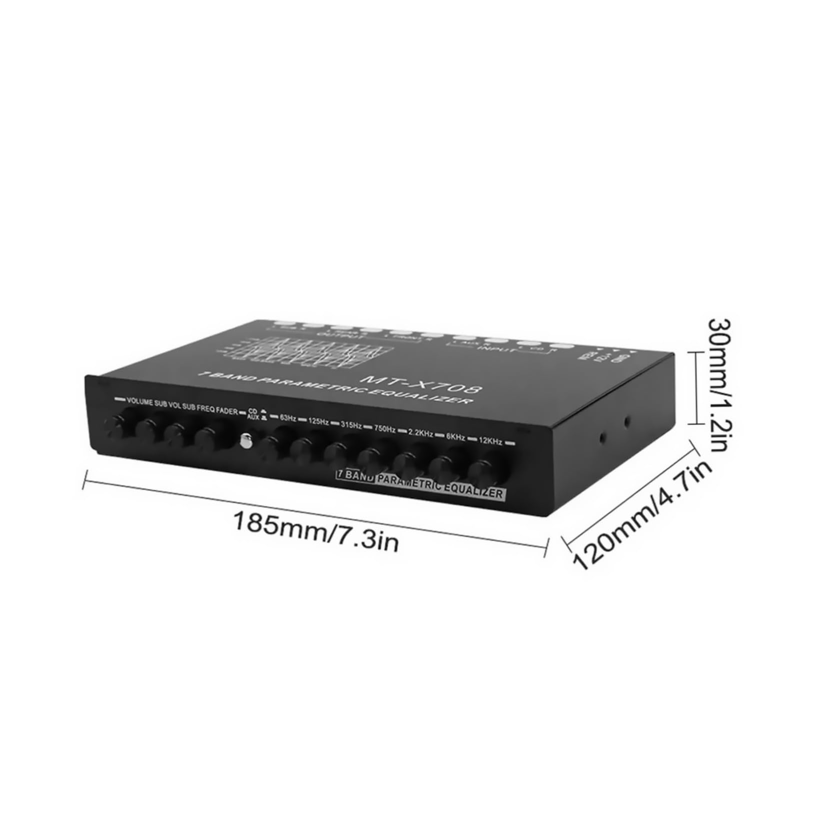 Amosfun Ecualizador de Coche de 7 Bandas Amplificador Digital Ajustable Ecualizador Estéreo para de Sonido de Automóvil y Conveniente