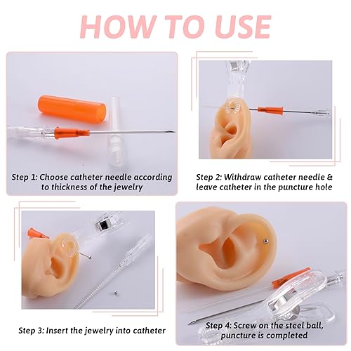 combofix 20G IV Catheter Piercing Needles - 6pcs Piecring Needles Catheter Hollow Needles for Ear, Nose, Navel, Nipple, Lip - Professional Quality for Piercing Tool Supplies（20G - Thumbnail 7