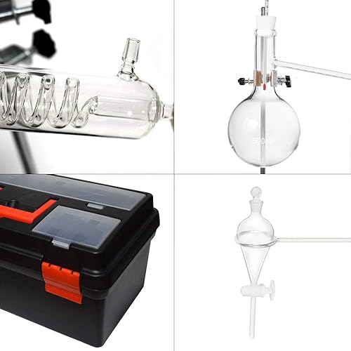 Miniatura 5 de Destilador casero Destilación para hacer tu propio aceite esencial, Moonshine, Kit de cristalería de laboratorio de química de alcohol, destilación