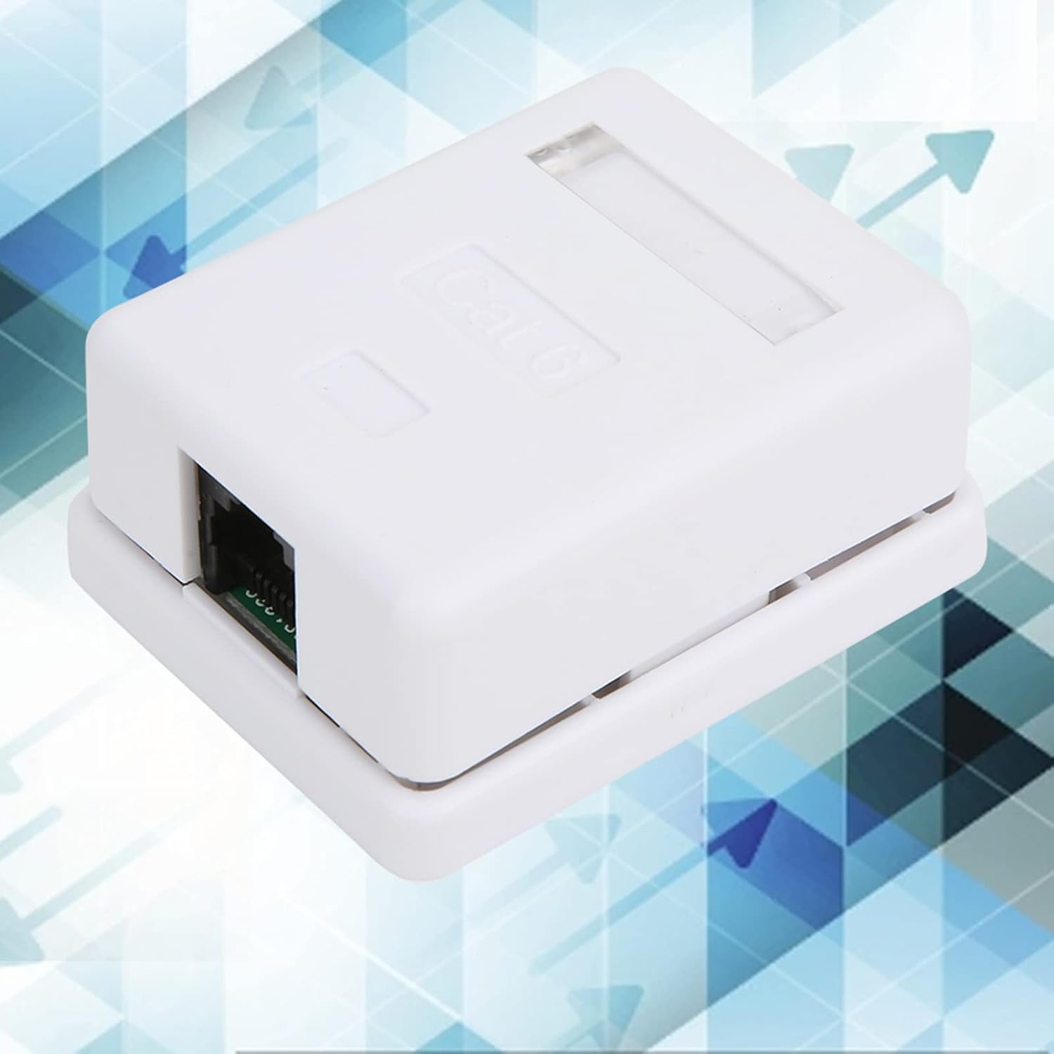 Yctze 2Pcs RJ45 Mount Box Cat6, SinglePort Desktop Network Junction Boxes for Cat5, Cat6 Network Socket