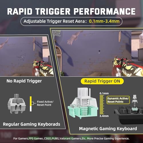 Image of ATTACK SHARK X68 PRO HE Wireless Rapid Trigger Gaming Keyboard with Adjustable Actuation,8K Polling Rate,Hall Effect Magnetic Switch,Hot-Swap,RGB Backlit,BT /2.4GHz /Wired,for FPS Games- Contour Black