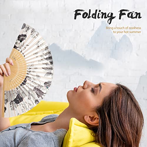 24 Pieces Floral Folding Hand Fans For Women Foldable Vintage Fan With Different Flower Patterns Chinese Fan With Bamboo Rib Hand Held Fans For Adults Hand Folding Fan For Wedding Party Favors Gifts #TOP6