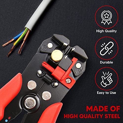 Image of YIYITOOLS Wire Stripping Tool, Self-adjusting 8-Inch Automatic Wire Stripper /Cutting Pliers Tool for Wire Stripping, Cutting, Crimping 10-24 AWG (0.2~6.0mm),XT-1-002