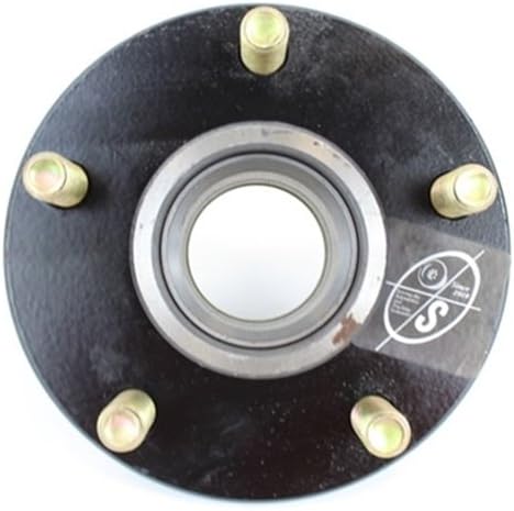 R104BT8X BT8 Spindle, 5-4.5" Bolt Circle Trailer Hub, & 8" x 3.75" White Trailer Wheel