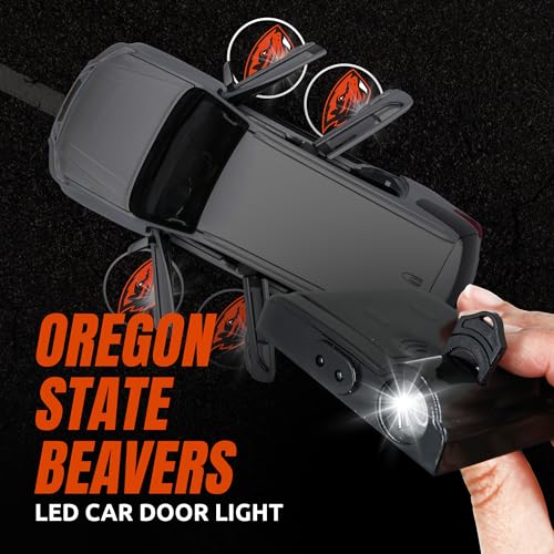 Sporticulture American Football Oregon State Beavers LED Car Door Light - Officially Licensed NCAA Wireless Projector - Show Your Team Pride - Battery Operated, Universal Fit - Thumbnail 2