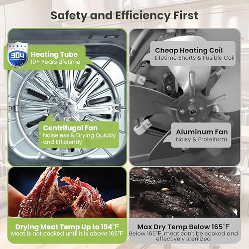 Septree Household Food Dehydrators Machine best sellers,Dryer 8 Stainless Steel Trays Hold 10 lb Meats , 24 H Digital Timer, 190 °F Temperature Control, for jerky, Herb, Fruit,dehydrator commercial