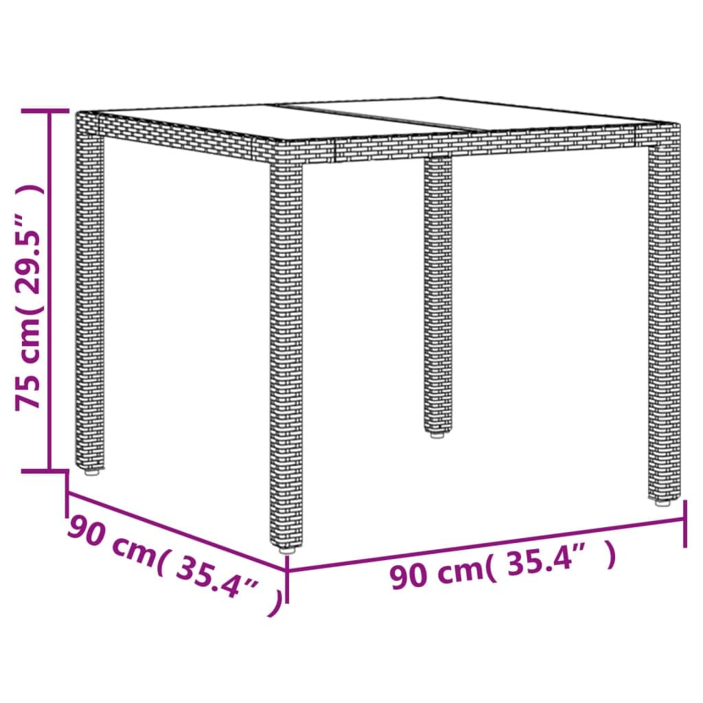 ShGaxin 3278663 Set da pranzo da giardino con cuscini in rattan PE Acacia Nero, Set Tavolo e Sedie Giardino, Tavolo e Sedie Terrazza, Mobili da giardino per esterni, Set di mobili da giardino