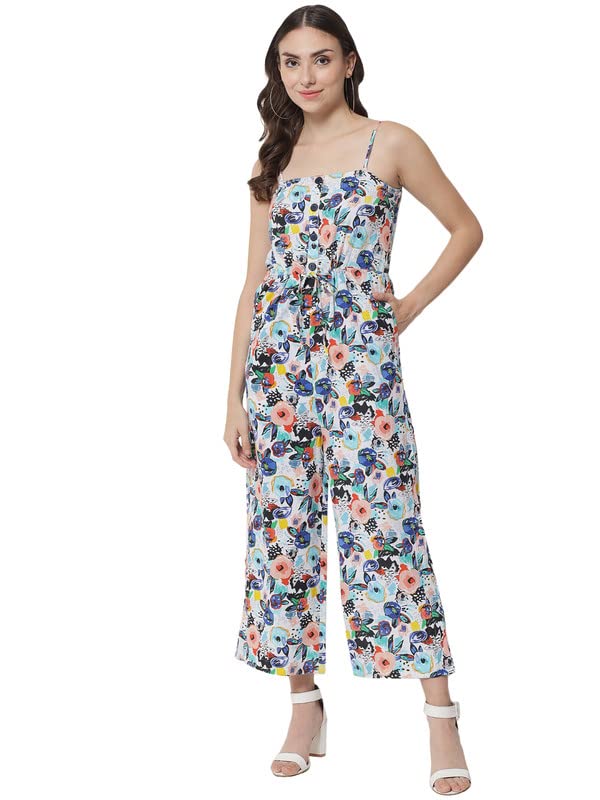 Image of THE DRY STATE Women's Smocked Jumpsuit Shoulder Tie Up