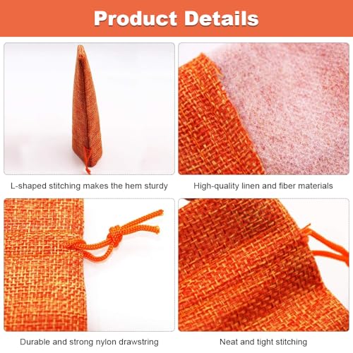 Bolsas de arpillera con cordón de yute para detalles de boda y comunión rústica 4