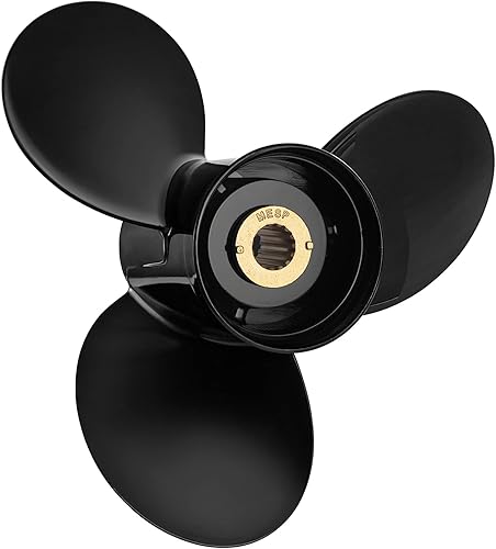 Miniatura 2 de Meruzue OEM 48832834A45 Hélice fuera de borda de aluminio de actualización de 14 '' X 23 '' compatible con motores Mercury 90CT-400 HP 4 cuchillas