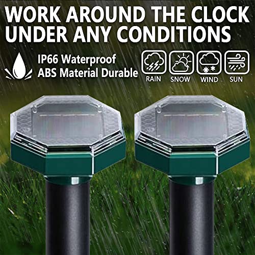 Ultraschall, Solar, IP65, Ultraschall, wasserdicht, Solar-Maulwurfabwehr, Maulwurfabwehr, Gopher, Schlange, für Schädlingsbekämpfung von Garten Rasen, 4 Stück