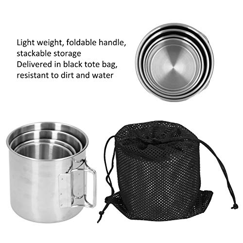 Fishawk Copo de acampamento, copo dobrável, aço inoxidável para caminhadas, viagens, mochilão