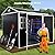 Jaxenor 8x6 FT Resin Storage Sheds Outdoor with Floor Included, Plastic Sheds & Outdoor Storage Clearance with 2 Windows and Lockable Door, Backyard Storage Sheds for Garden Tools, Bike