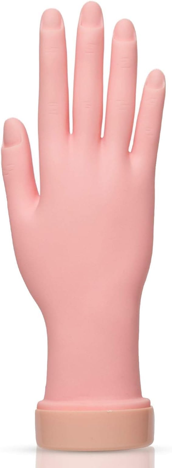 AORAEM Nail Trainning Practice Hand Flexible Soft Plastic Mannequin Hand Nail Art Trainer Manicure Practice Hand Tool