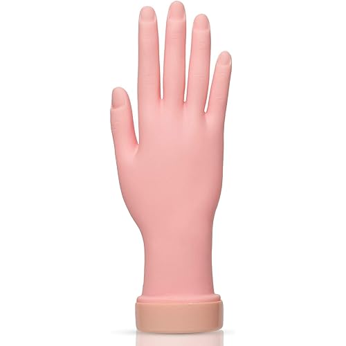 AORAEM Nail Trainning Hand Flexible Soft Practice Plastic Mannequin Hand Nails Tips Art Trainer Manicure Practice Hand Tool