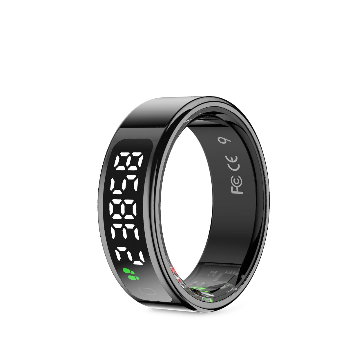 PRIXTON Anillo Inteligente Smart Ring Orbyt Touch para Hombre y Mujer, Pantalla Táctil, Base de Carga, Análisis del Sueño/Pulsómetro/Podómetro/Calorías, Android e iOS, Color Negro, Talla 11 (20.8 mm)