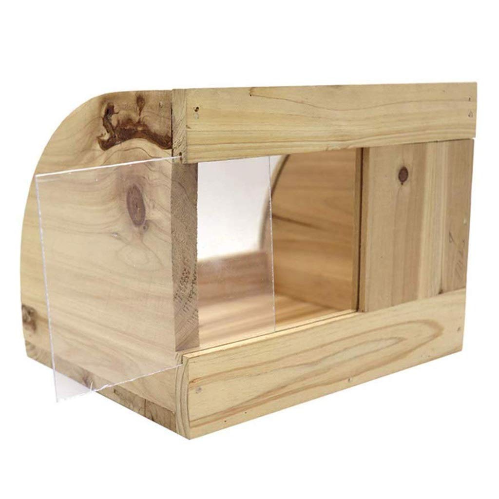 Drewniane terrarium dla gadów szynszyle łaźnia dla chomika jaszczurka sektor żółwi inkubator artykuły dla zwierząt (brązowy 25 * 20 * 19cm)