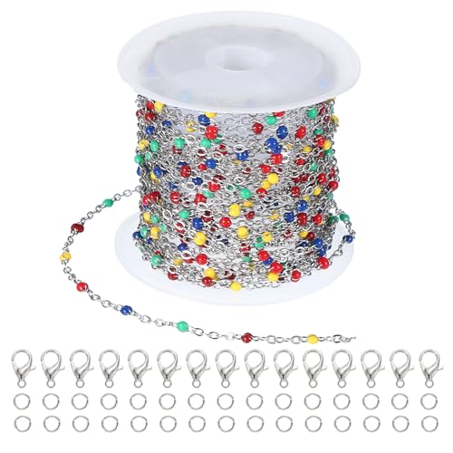 Chaîne en acier inoxydable multicolore pour confectionner vos colliers et accessoires d'été
