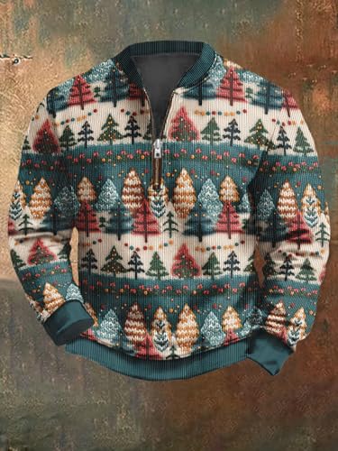 Christmas Sweatshirts for Men Fashion Xmas 3D Graphic Print Sweatshirt Long Sleeve Slim Pullover Tops2