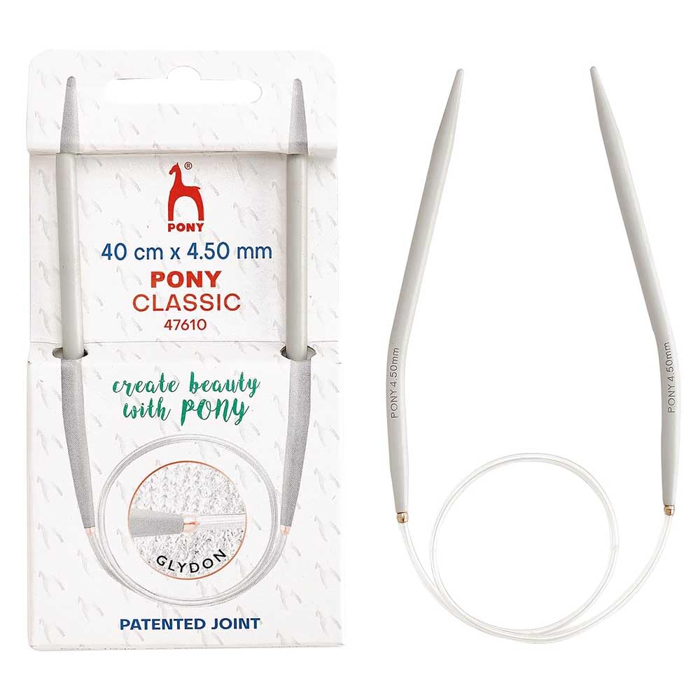 Pony Classic Aluminium Circular Knitting Needles 40cm 4.50mm - 1pc