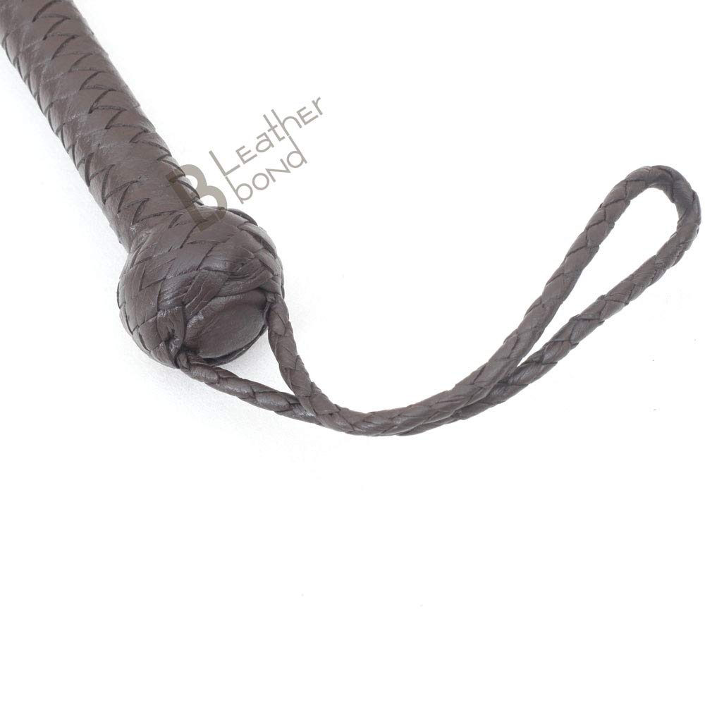 Indiana Jones Style 2,4 m 8 Tresse en Cuir Marron foncé