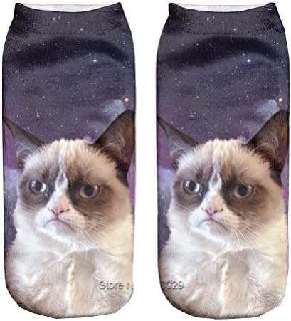 Grumpy Cat 3D Sock Print Lovely Polyester Contrast Color Women Socks