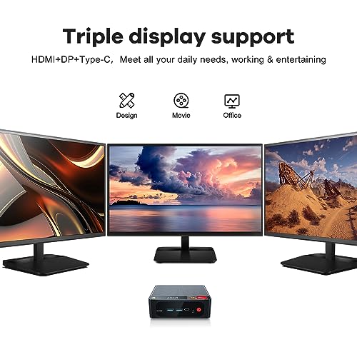 Image of Beelink Mini PC, AMD Ryzen 5560U(Turbo 4.0GHz, 6C /12T), 16GB DDR4 500GB PCIE3.0 SSD SER5 Mini Desktop Computers, Support 4K@60Hz Triple Display /WiFi 6 /BT5.2 /DP1.4 /HDMI2.0 /USB3.2 Home /Office