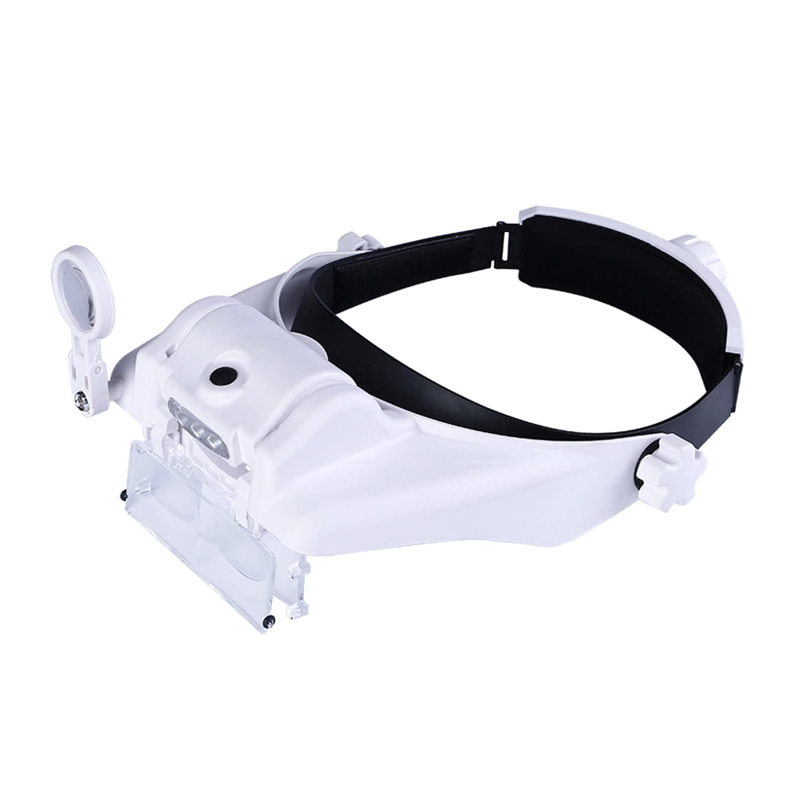 1.5X 2X 8X Headband Magnifier, Head Mount Glass with LED Light for Close Work Jewelers Loupe Led Headband Magnifier