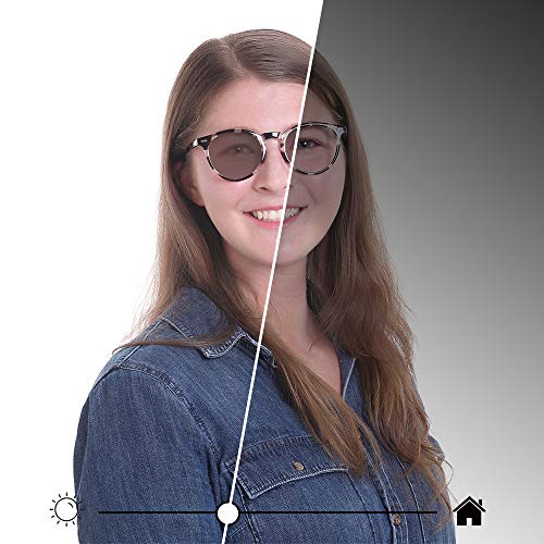 Image of YEIN Bifocal Reading Glasses, Photochromic Brown Sunglasses, for Women /Men（Black&White,0.00 /+1.50 Magnification）