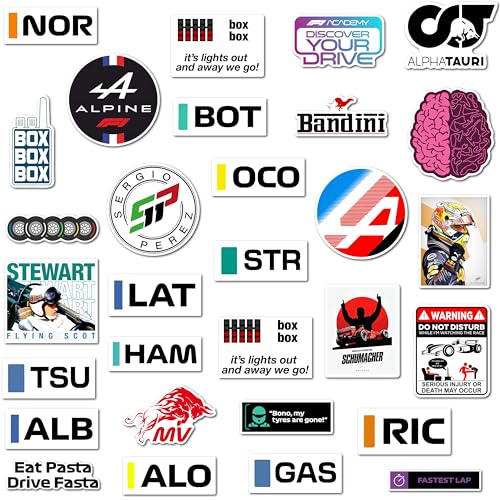 Image of WallDesign Formula 1 Racing Magnets - Iconic F1 Designs for Magnetic Surface, for Motorsport Enthusiasts, Durable (Set of 29)