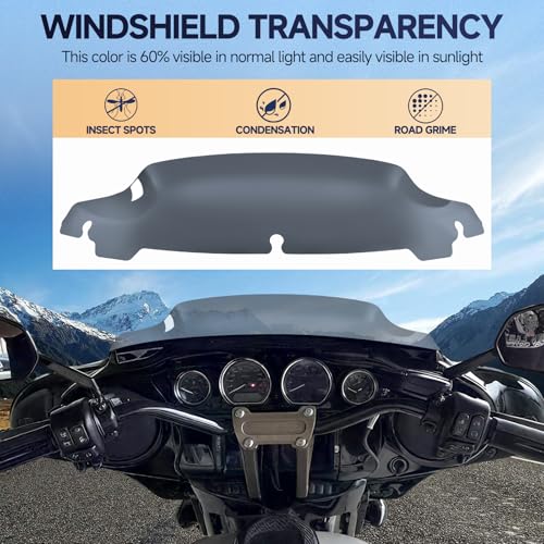 Image of Smoke 4.5 inchMotorcycle Wave Windshield Windscreen Compatible for Harley 2014-2023 Harley Davidson Touring Street Glide /Electra Glide /Ultra Limited /Tri Glide FLHT FLHX FLHXS FLHTK