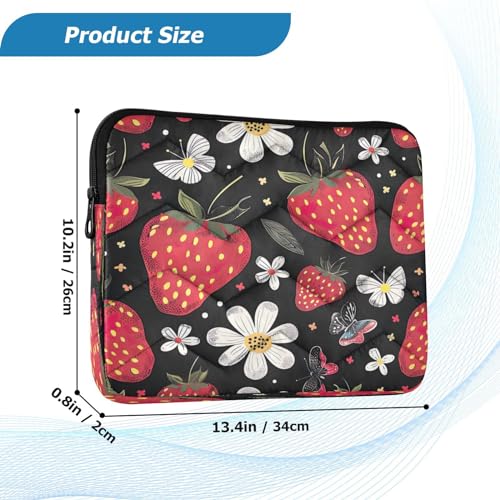 Funda para laptop 13-14 pulgadas impermeable con diseño de fresas miniatura 3