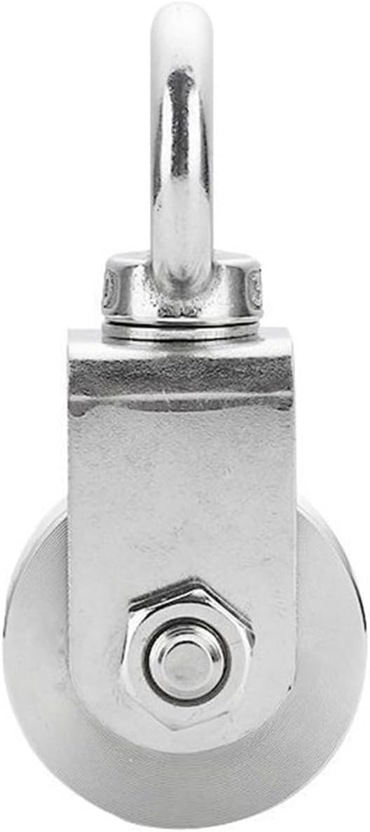 U-Shaped Steel Cable Pulleys, 304 Stainless Steel Heavy Duty Hardware Wheel Swivel Rigging Lifting Fixed Pulley Wire Rope Loading(48 U Type)
