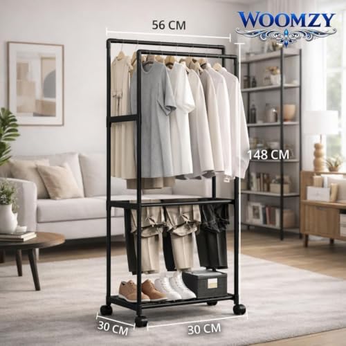 Image of ๐๐ข๐ฆ๐ ๐๐ฅ Heavy-Duty ๐ ๐ฒ๐๐ฎ๐น Hanger Stand for ๐๐น๐ผ๐๐ต๐ฒ๐ Hanging, Garment ๐ฆ๐๐ฎ๐ป๐ฑ ๐ฅ๐ฎ๐ฐ๐ธ Clothe Storage Freestanding ๐๐น๐ผ๐๐ต ๐๐ฎ๐ป๐ด๐ถ๐ป๐ด Stand for Bedroom, Entryway, Living Room