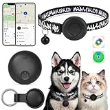 Localizador GPS Perros & Gatos Compatible con iOS y Android, GPS Perros GPS Gatos Sin Suscripción, Seguimiento en Tiempo Real, Reproducción de Ruta 7 Días, IP67 Impermeable, Collar Ajustable, Negro