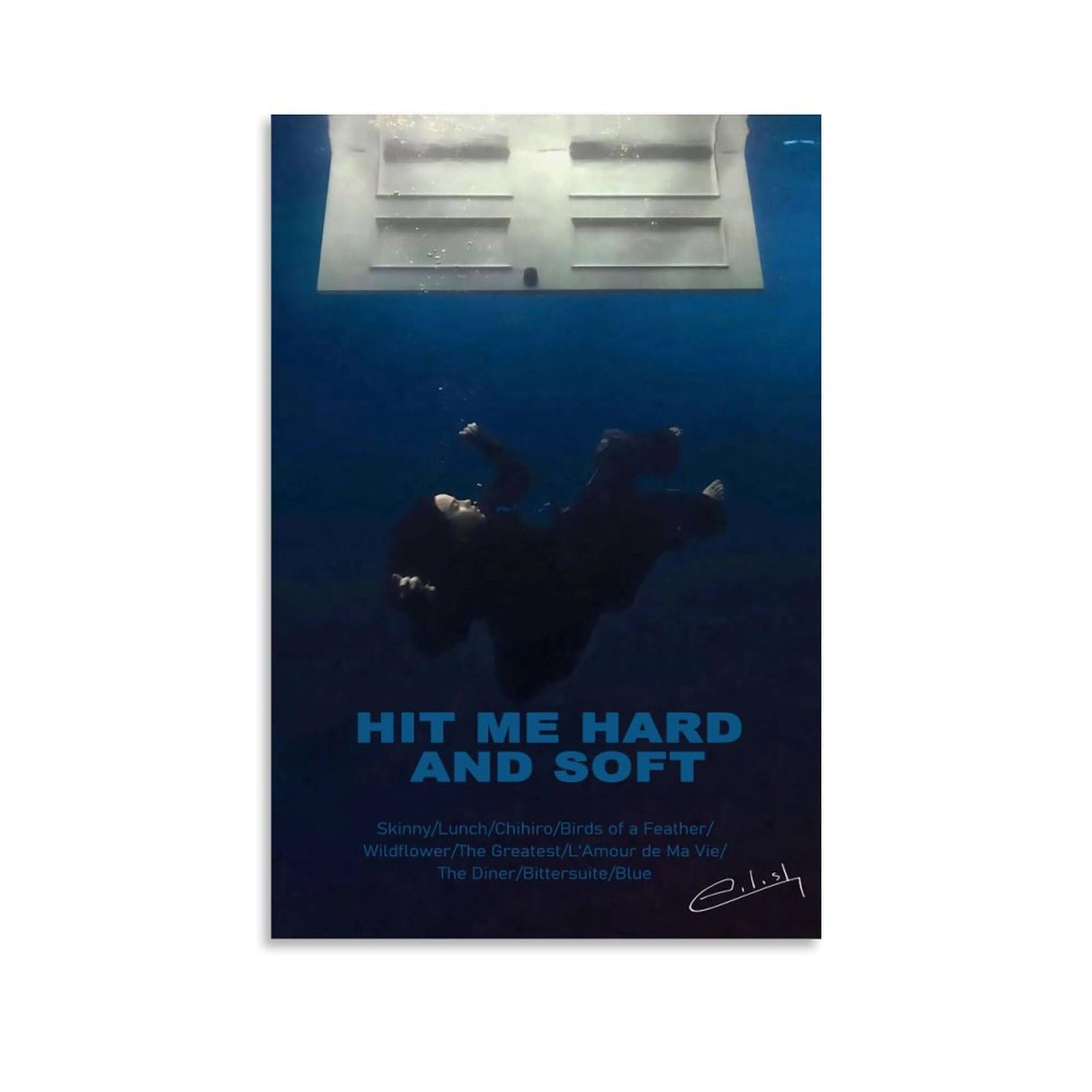 Billie Poster Eilish Hit Me Hard And Soft Music Posters for Room Aesthetic Canvas Wall Art Bedroom Decor12x18inch(30x45cm)