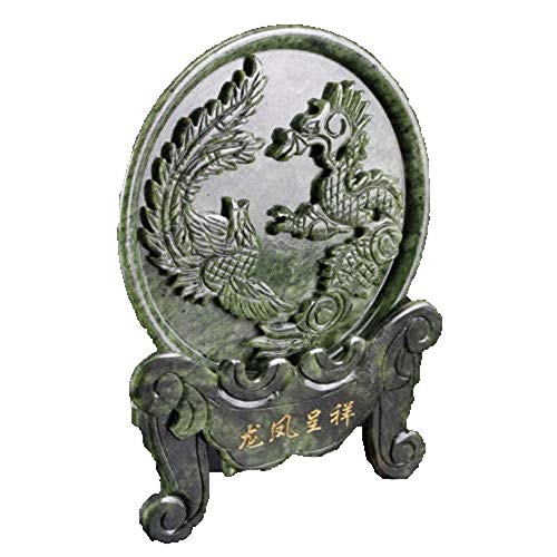 Statue de Dragon et de phénix en Jade Naturel H3TF5J pour harmoniser votre salon