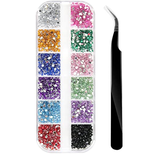 1500 Cristal Strass Diamant Deco Bijoux Ongles pour Nail Art, Visage Maquillage - Multicolore