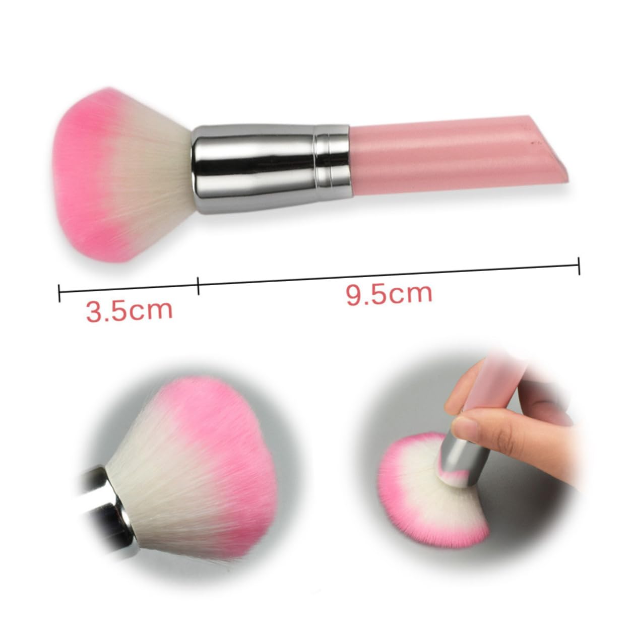 TOVINANNA Blush Makeup Brush for Women Pink Facial Highlighter Nylon Fiber Portable