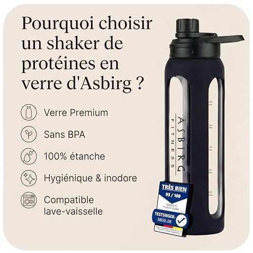 Shaker protéines en verre trempé durable pour votre routine