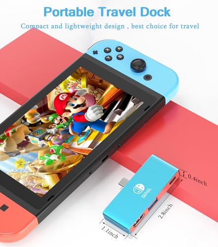 Switch Dock, 4K TV Docking Station for Nitendo Switch/OLED, 3-in-1 USB C to HDMI Adapter with USB 3.0, PD 100W Charging