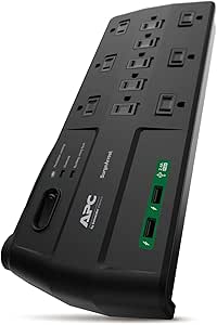 APC Performance Surge Protector with USB Ports, P11U2, 11 Outlet Power Strip, 2880 Joule Surge Protection
