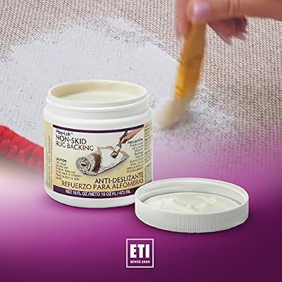 Environmental Technology Fiber-Lok Non-skid Backing (16 oz) Anti-Slip Natural Rubber Coating for Kitchen Rugs, Hardwood Floor Mats, Slippers, Runners, Carpets |Non-stain Machine-Washable Area Grippers