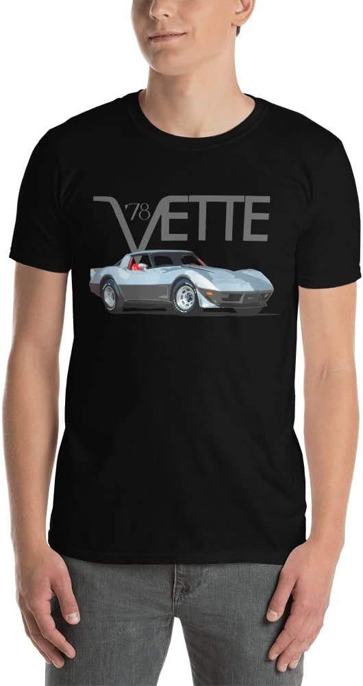 1978 Chevy Sports Car C3 25th Silver Anniversary Muscle Car Graphic T-Shirt | Car Enthusiast Gift